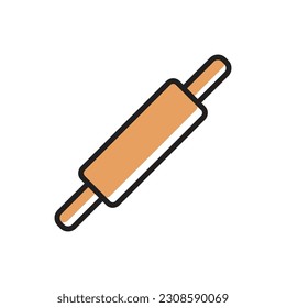 Clay Rolling Pin Icon Vector Illustration