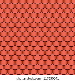 clay roof tiles seamless background - vector illustration