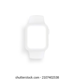 Clay Smart Watch Mock up with Blank Screen, einzeln auf weißem Hintergrund. Vektorgrafik