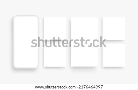 Clay Smartphone With Blank App Screens For Social Media Posts. Vector Illustration