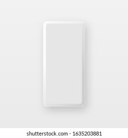 Clay smartphone with blank screen isolated on white background. Mockup to showcasing mobile web-site design or screenshots your applications. Vector illustration
