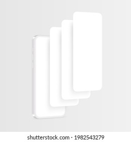 Clay Smartphone Mockup with Blank App Pages. Concept for Presentation Mobile App Design Projects. Vector illustration