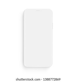 Clay smartphone mockup - front view. Vector illustration