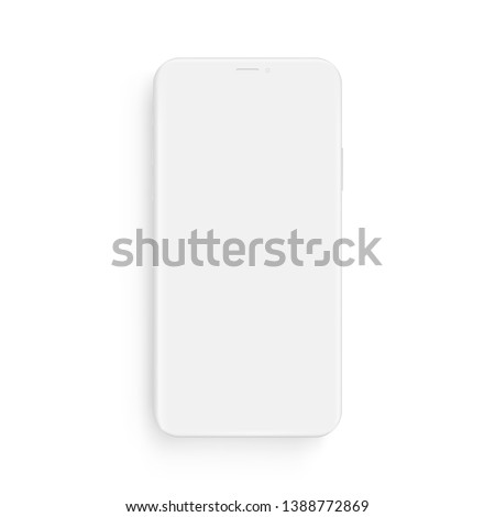 Clay smartphone mockup - front view. Vector illustration