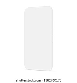 Clay smartphone mockup - side view. Vector illustration