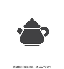 Clay tea pot with a handle vector icon. filled flat sign for mobile concept and web design. Clay Teapot glyph icon. Symbol, logo illustration. Vector graphics