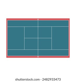 Clay Tennis Court plan. Tactics sport game board. Vector Illustration