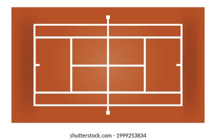 clay tennis court, simple concept, vector illustration