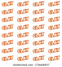 Clay tennis pattern. Orange vector illustration with white background.