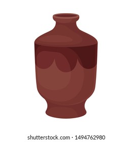 Clay thick jug. Vector illustration on a white background.