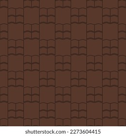 Clay Tile Roof vector concept seamless pattern in thin line style 