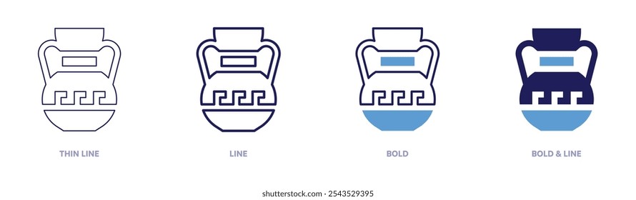 Clay types icon in 4 different styles. Thin Line, Line, Bold, and Bold Line. Duotone style. Editable stroke.