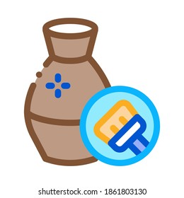 clay vase cleansing icon vector. clay vase cleansing sign. color contour symbol illustration