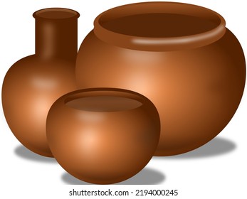 Clay vase, decorative vase, ornamental vase, plant pot.