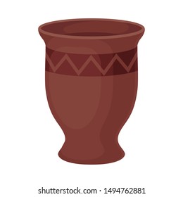 Clay vase. Vector illustration on a white background.