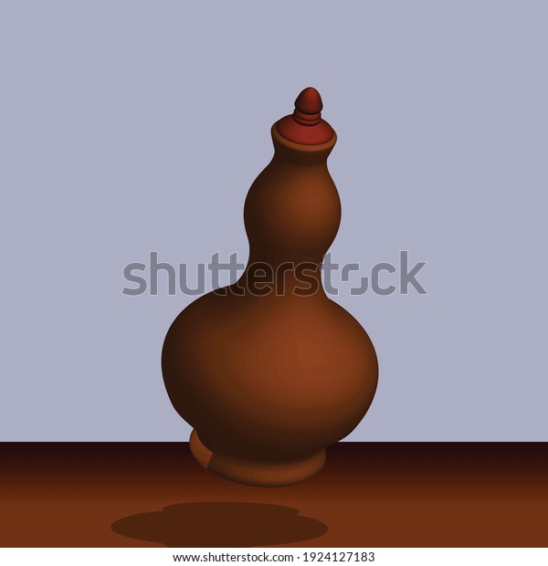 Clay Water Container Malay Archaeology Floating Stock Vector Royalty Free 1924127183