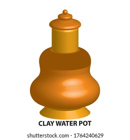 clay water pot 3D vintage vector clip art is the graphic arts,refers to pre-made images used to illustrate any medium. 