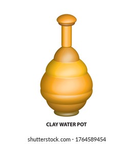 clay water pot 3D vintage vector clip art is the graphic arts,refers to pre-made images used to illustrate any medium. 