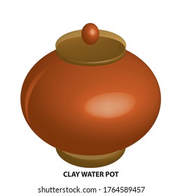 clay water pot 3D vintage vector clip art is the graphic arts,refers to pre-made images used to illustrate any medium. 