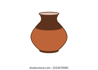 Icono de la olla de agua de arcilla: Ilustración vectorial tradicional india de Matka y Ghada ideal para el arte cultural y la decoración del hogar