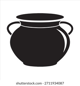 Clay Wassertopf Silhouette Vektorgrafik Schwarz.