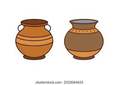 Olla de agua de arcilla - Ilustración vectorial tradicional matka y ghada perfecta para el arte cultural y la decoración