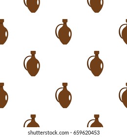 Clay wine jug pattern seamless flat style for web vector illustration