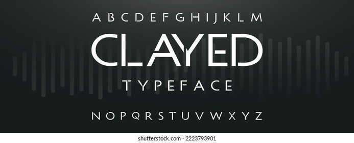 CLAYED Modern Bold Font. Regular Italic Number Typography urban style alphabet fonts for fashion, sport, technology, digital, movie, logo design, vector illustration