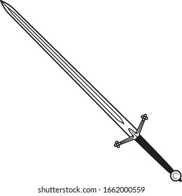 Claymore Sword, Knight Sword in Vector
