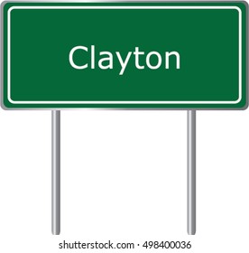 Clayton , Georgia , road sign green vector illustration, road table, USA city