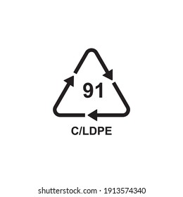 C-LDPE mark icon symbol sign vector