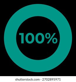 100% Porcentaje de progreso del anillo de diseño infográfico
