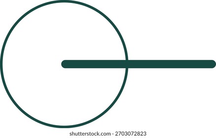 Un diagrama de ángulo limpio de 360 grados que representa un círculo completo con una línea central, adecuado para la educación en geometría, hojas de trabajo de clase, imágenes matemáticas y materiales de aprendizaje.