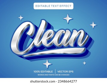 Clean 3D editable text effect