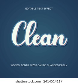 clean 3d editable text effect