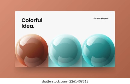Limpiar plantilla de sitio web de esferas 3D. Diseño vectorial de diseño de carteles premium.