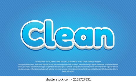 Clean 3d Style Editable Text Effect Template 