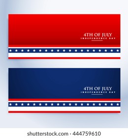 clean 4th of july american banners