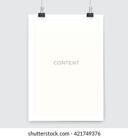 Clean A4 Paper Vector Design  Mock Up For Your Content