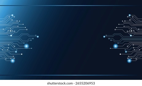 Fondo abstracto limpio con un patrón de placa de circuito azul, que representa la tecnología moderna y las conexiones.