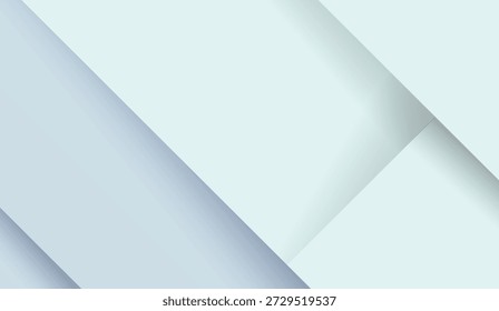 Fondo abstracto limpio con capas diagonales geométricas en azul claro y blanco pastel con sombras suaves que crean un visual moderno y elegante para presentaciones o Diseño web