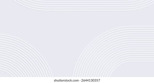 Clean abstract background with soft white curved lines and geometric arc patterns, perfect for modern, minimal, or tech-themed designs