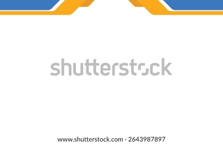 Clean abstract border with blue and orange geometric shapes on a white background. Ideal for header, footer, presentations, business cards, and modern design templates.