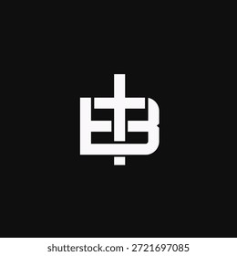 Um logotipo de monograma geométrico limpo e abstrato com letras de bloco estilizadas e um símbolo de cruz proeminente. Perfeito para marcas modernas e designs de identidade.