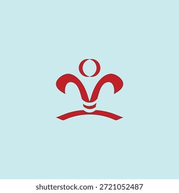 Símbolo abstracto limpio del logotipo del yoga humano para la meditación, la atención plena, el bienestar y la marca de la aptitud. Diseño de Vector mínimo apto para uso profesional.