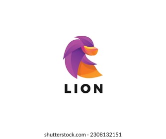 Vorlage für das Design des Logos in abstrakter Lion-Form reinigen