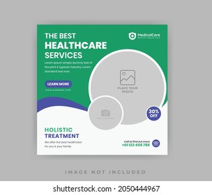 Clean Abstract Medical healthcare flyer social media post web promotion banner template