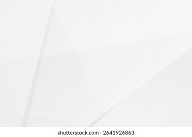 Clean abstract white background with soft grey polygonal shapes. Minimal modern style for corporate design, business flyers, web headers or presentations. EPS10 vector.
