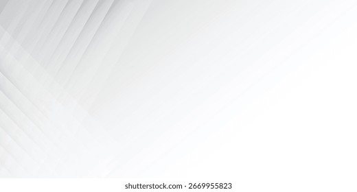 Clean abstract white background with soft diagonal layers and subtle gradient shading. Perfect for tech, business, or modern design. Abstract, white, gradient, minimal, layers.