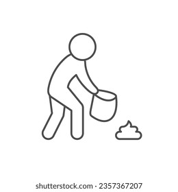 Säubern Sie das Symbol nach der Hundezeile